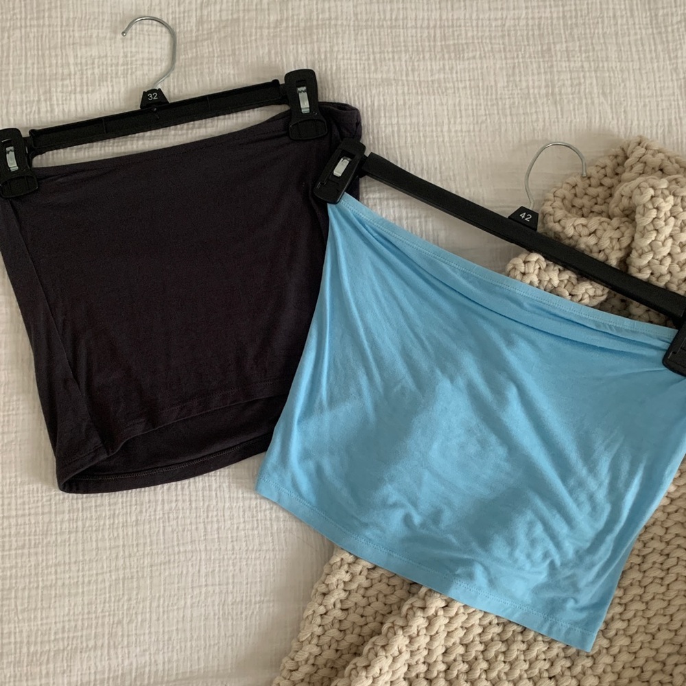 American Eagle Bandeau Tops (Taupe and Blue)